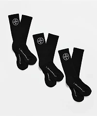 L/AB c/o Off-White™ Logo 3 Pack Black Crew Socks