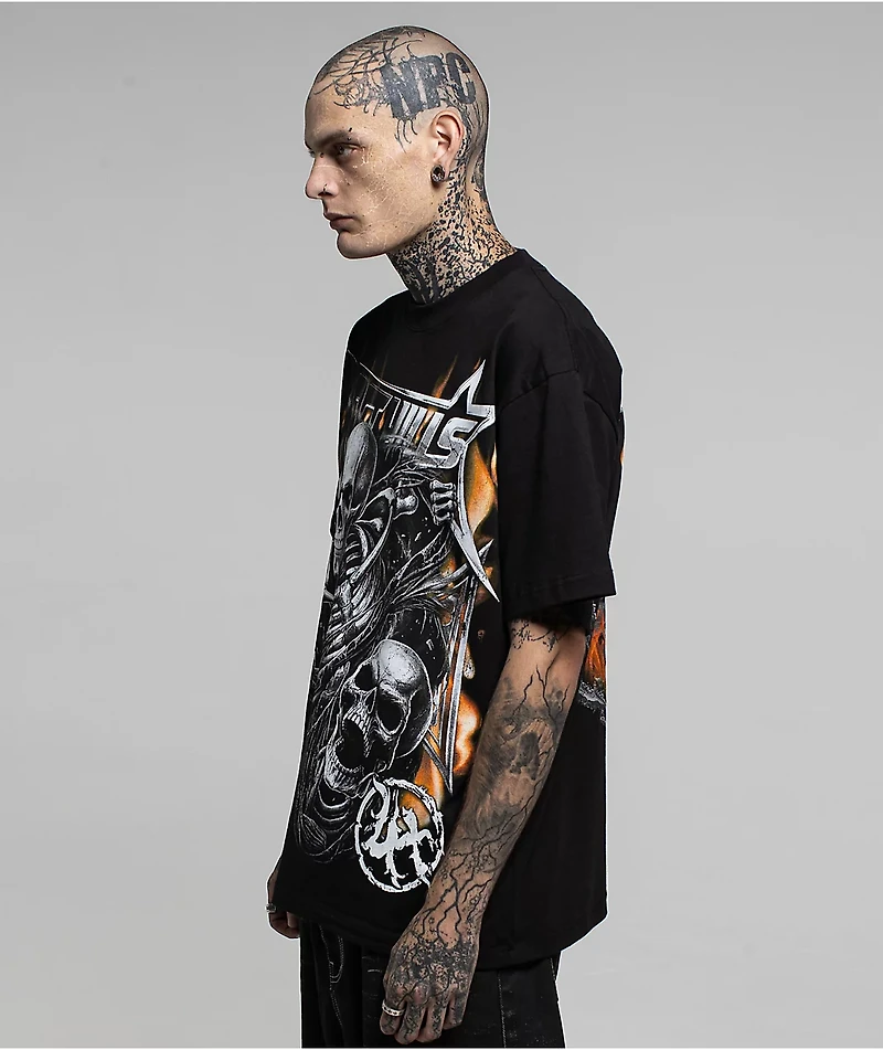 LOSTHILLS Skeleton Flame Black T-Shirt
