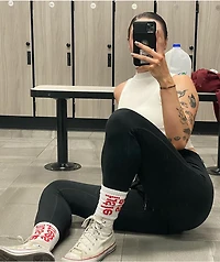 LRG Hustle Trees White & Red Crew Socks