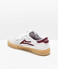 Lakai Cambridge White, Burgundy & Gum Skate Shoes