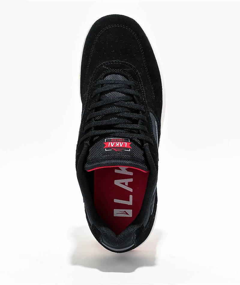 Lakai Ludlow Black & White Skate Shoes