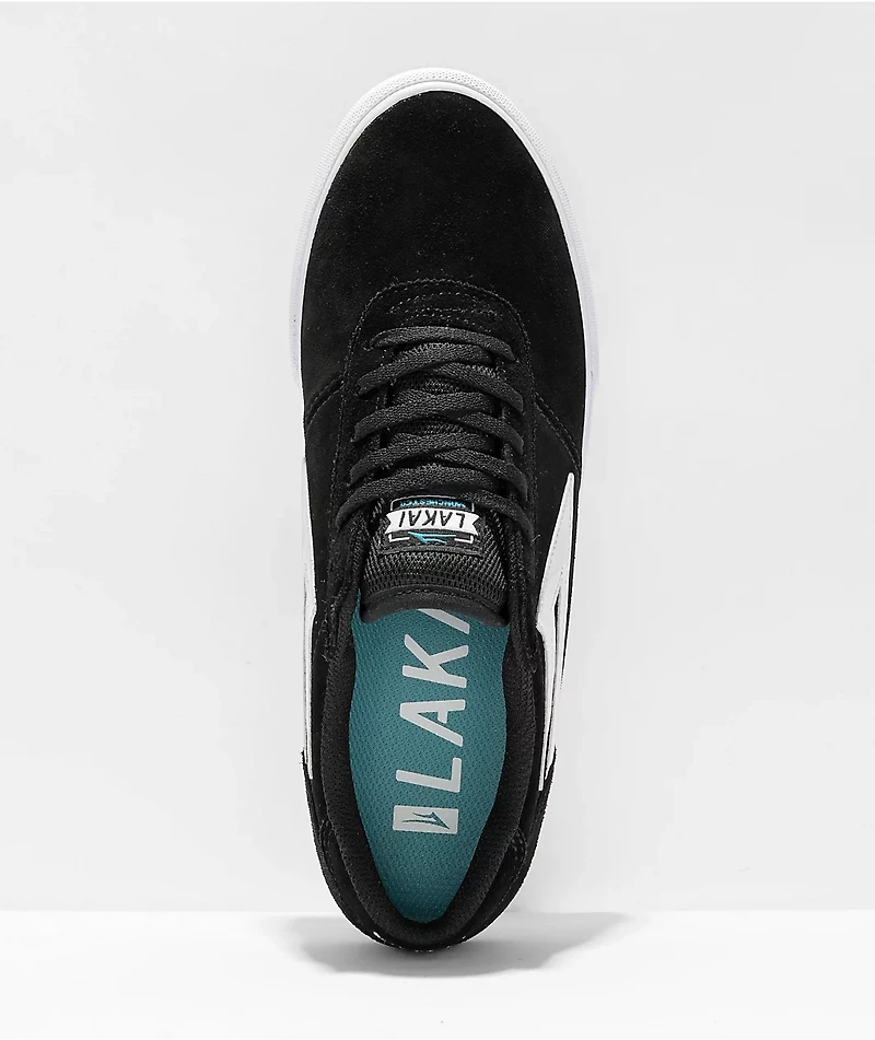 Lakai Manchester Black & White Suede Skate Shoes