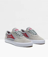 Lakai Manchester Grey & Red Suede Skate Shoes