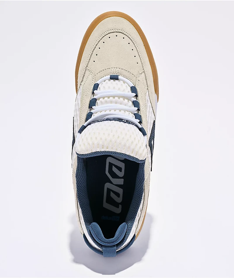 Lakai Payload White, Blue, & Gum Skate Shoes