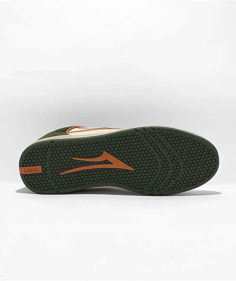 Lakai Telford Low Earth Green & Orange Suede Skate Shoes