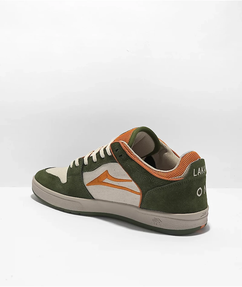 Lakai Telford Low Earth Green & Orange Suede Skate Shoes