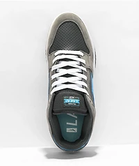 Lakai Telford Low Grey & Cyan Suede Skate Shoes