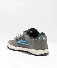 Lakai Telford Low Grey & Cyan Suede Skate Shoes