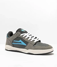 Lakai Telford Low Grey & Cyan Suede Skate Shoes