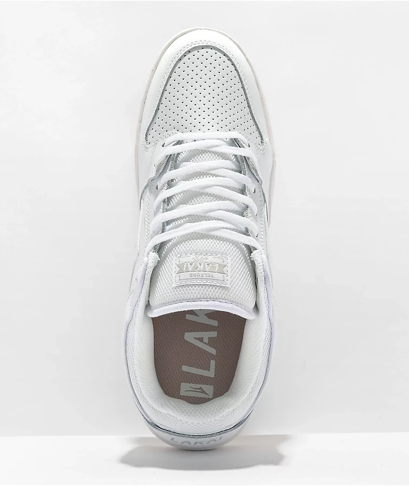 Lakai Telford White Leather Low Top Skate Shoes