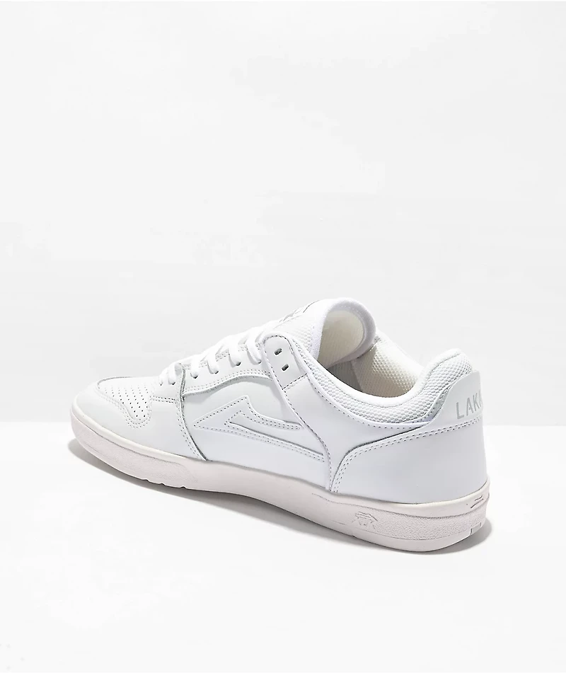 Lakai Telford White Leather Low Top Skate Shoes
