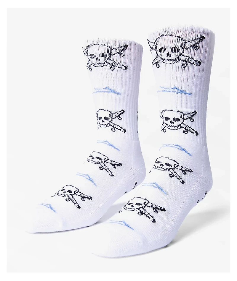 Lakai x Key Street Pirate White Crew Socks