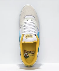 Lakai x Pacifico Cambridge White & Cyan Skate Shoes