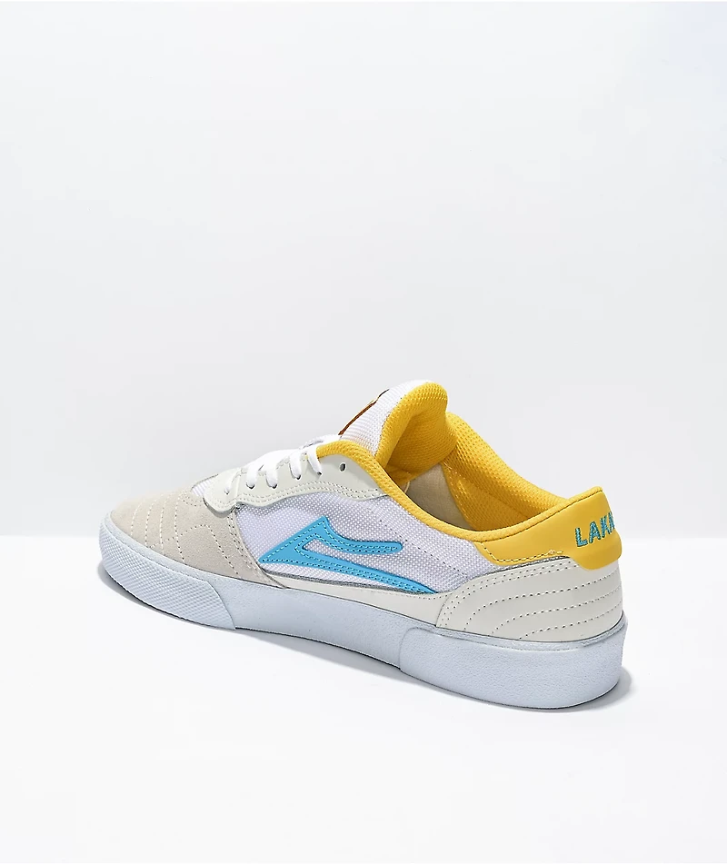 Lakai x Pacifico Cambridge White & Cyan Skate Shoes