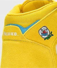 Lakai x Pacifico Telford White, Cyan, & Yellow Skate Shoes