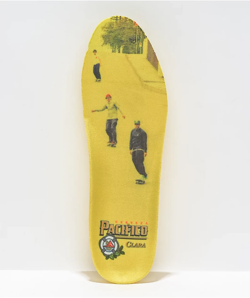 Lakai x Pacifico Telford White, Cyan, & Yellow Skate Shoes