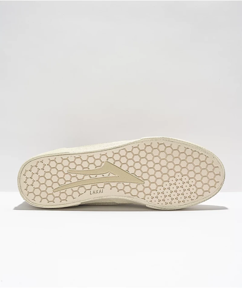 Lakai x Paterson Cambridge Cream Leather Skate Shoes