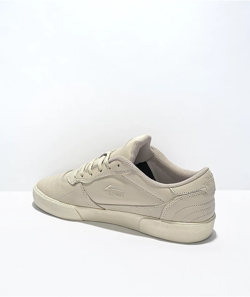 Lakai x Paterson Cambridge Cream Leather Skate Shoes