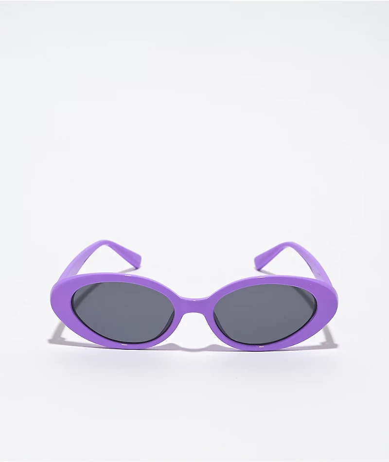 Lavender Slim Oval Sunglasses