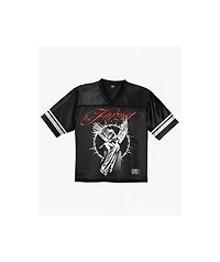 Learn To Forget Angel Black Crop Football Jersey