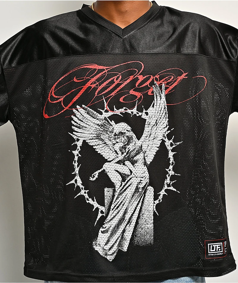 Learn To Forget Angel Black Football Jersey