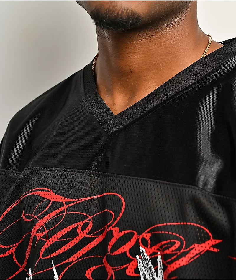 Learn To Forget Angel Black Football Jersey