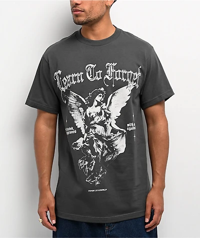 Learn To Forget Angel Vintage Black T-Shirt