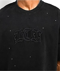 Learn To Forget Arch Logo Rhinestone Black T-Shirt