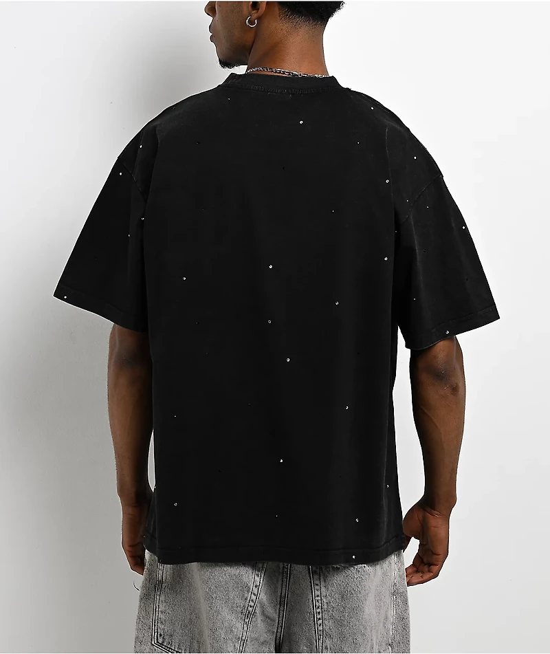 Learn To Forget Arch Logo Rhinestone Black T-Shirt