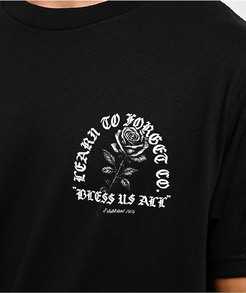 Learn To Forget Bless Us All Black T-Shirt