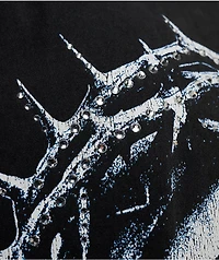 Learn To Forget Crown Of Tears Rhinestone Black Wash T-Shirt