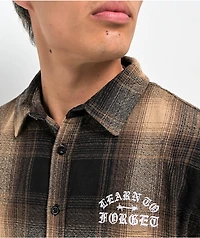 Learn To Forget Old English Brown Flannel Shirt