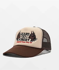 Learn To Forget Pitbulls Brown & Beige Trucker Hat