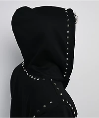 Learn To Forget Punk Stud Black Zip Hoodie