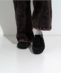 Learn To Forget Rhinestone Black Mule Sandals