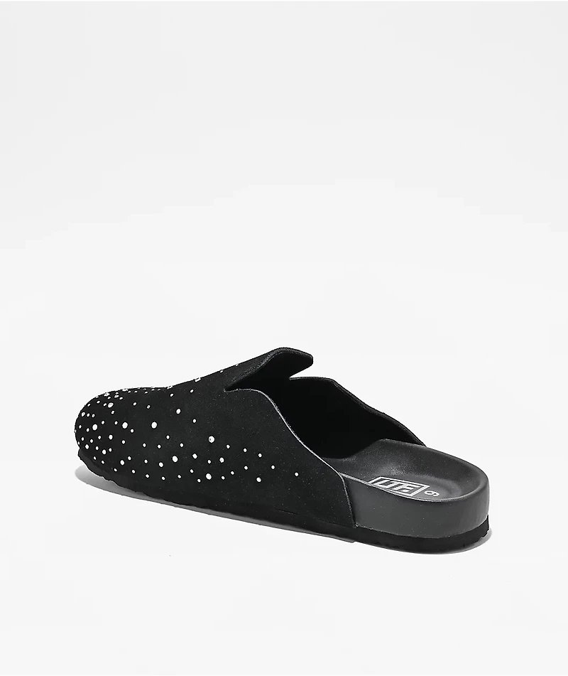 Learn To Forget Rhinestone Black Mule Sandals