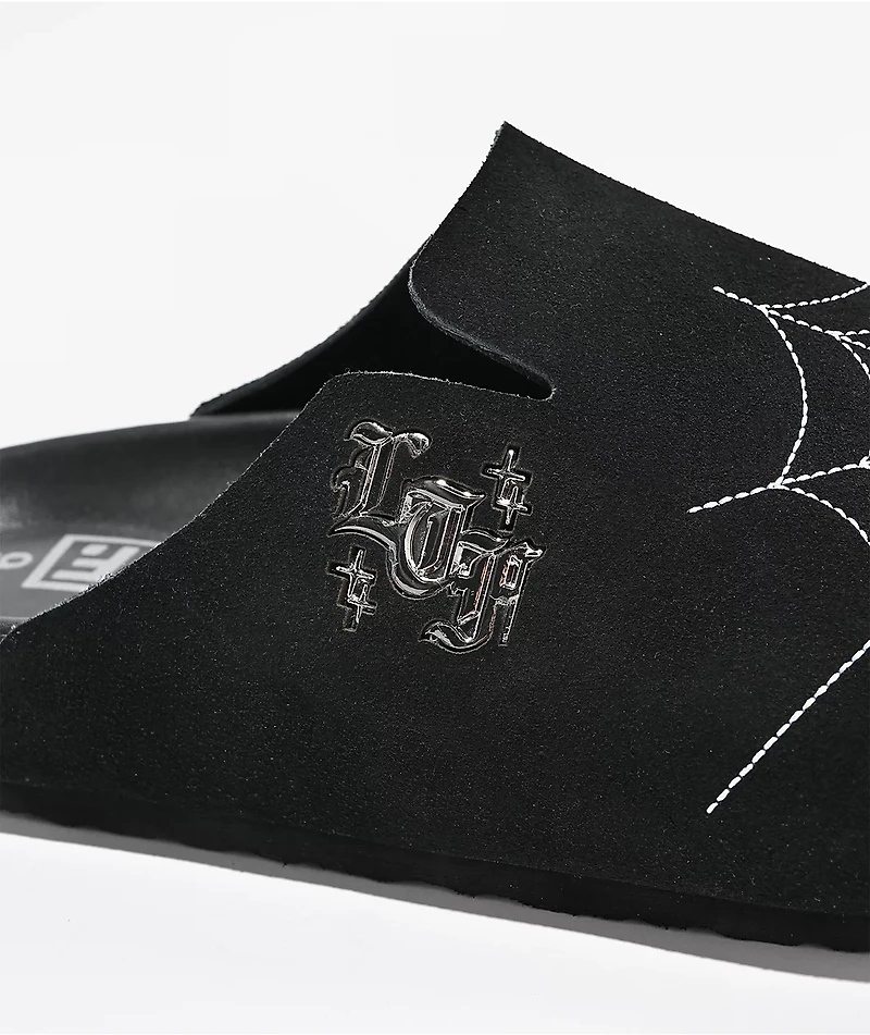 Learn To Forget Spider Web Black Mule Sandals