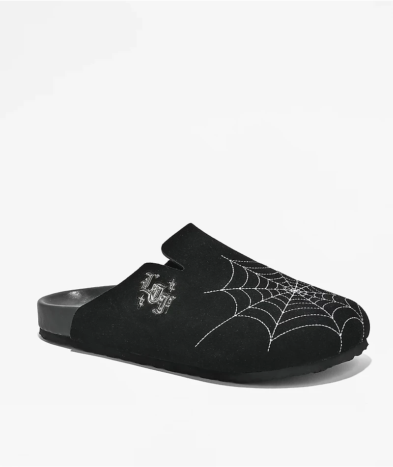 Learn To Forget Spider Web Black Mule Sandals