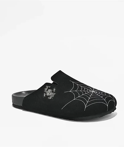 Learn To Forget Spider Web Black Mule Sandals
