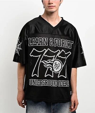 Learn To Forget Spiderweb Black Football Jersey