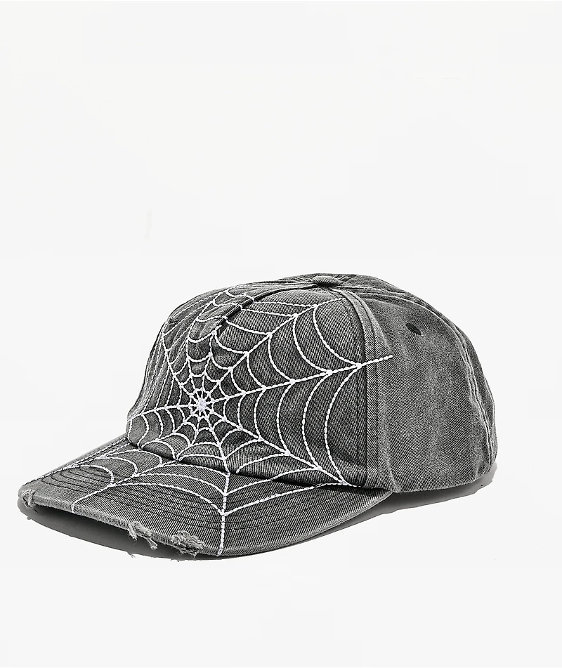 Learn To Forget Spiderweb Grey Snapback Hat