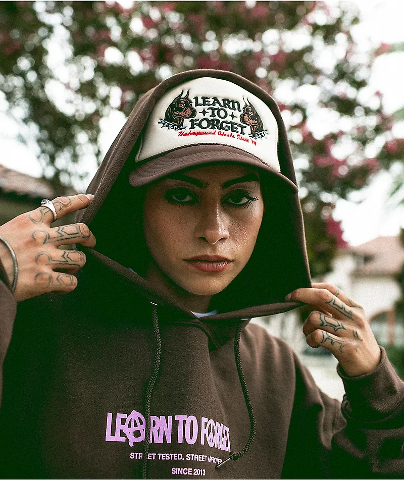 Learn To Forget Standard Logo Brown Hoodie