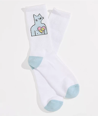 Leon Karssen Skeart White & Teal Crew Socks