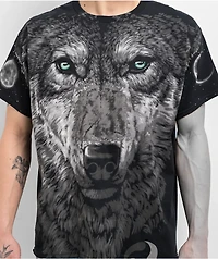 Liquid Blue Arctic Wolf Black T-Shirt