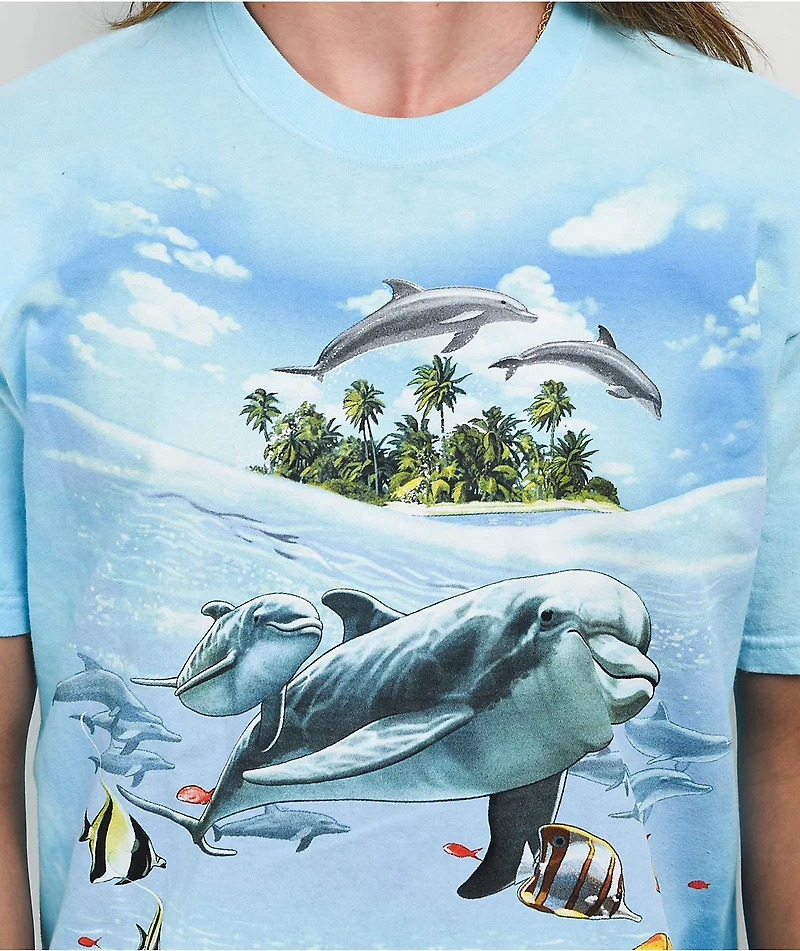 Liquid Blue Dolphin Domain Tie Dye T-Shirt