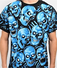 Liquid Blue Skull Pile T-Shirt