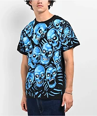 Liquid Blue Skull Pile T-Shirt