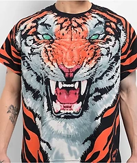 Liquid Blue Tiger Black T-Shirt