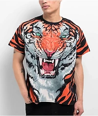 Liquid Blue Tiger Black T-Shirt