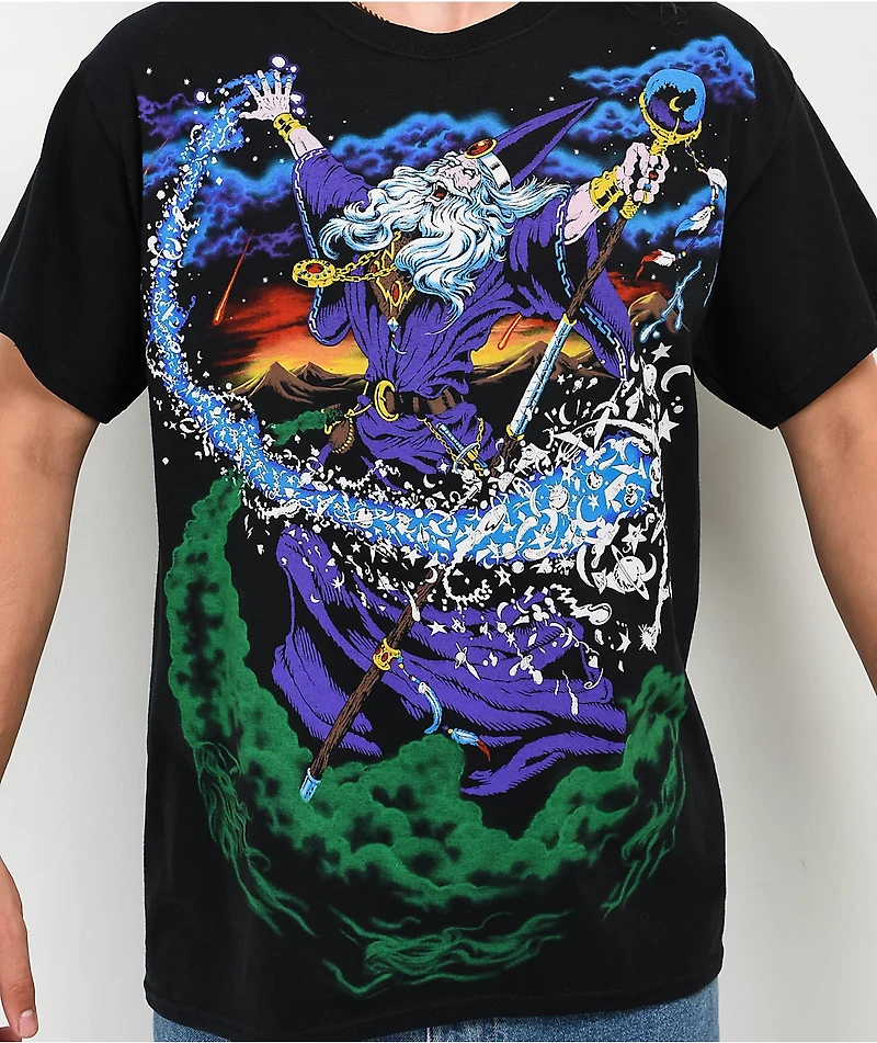Liquid Blue Wizard Black T-Shirt